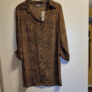 Investments Brown Snake Print Dress